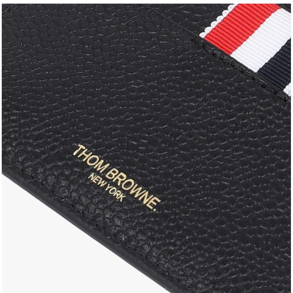 Thom Browne Pebble Grain Three Stripe Tab Punching Hector Card Case Uaw085a 001