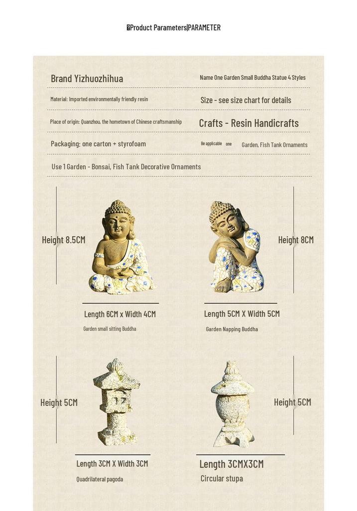 Ogród Zen Budda i Pagoda Mikro Krajobraz Ozdoba