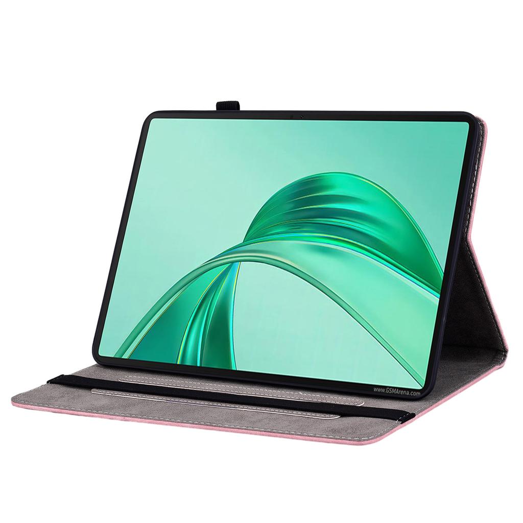 Für Honor Pad X8a Hülle Kartenhalter Kratzfest Lederhülle Rosenblumen Prägung