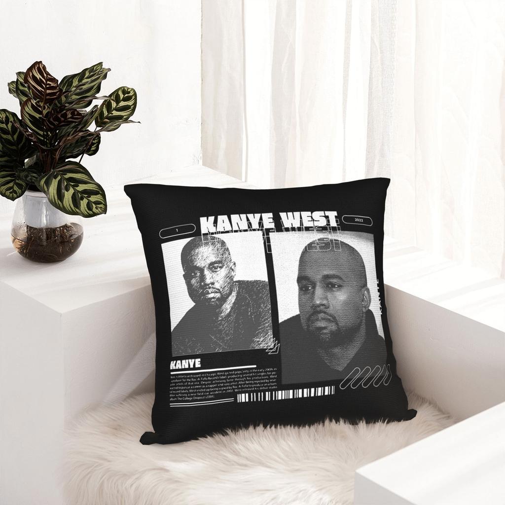 Kanye West Rapper Pillowcase Soft Polyester Cushion Cover Decorative Pillow Case Cover Sofa Zipper 18''