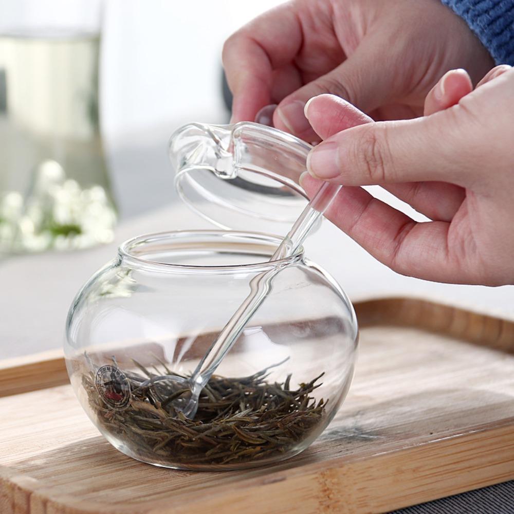 Multifunctional 350 ML Glass Sugar Jar with Lid Spoon Leak-proof Spice Storage Container Transparent Candy Pot Grains
