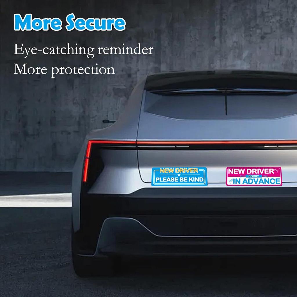 4Pcs Student Driver Magnetic Car Stickers For Beginners, New Magnetic Student Driver Stickers Signs For Car, Bumper Safety Decoration Supplies,