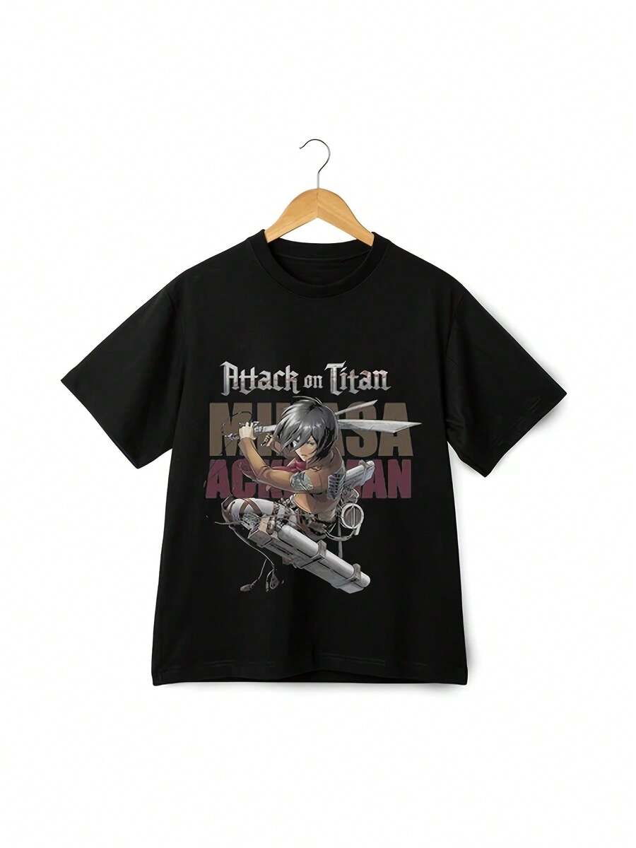 Attack On Titan Mikasa AckerUnisex TShirt Unisex Anime Style Urban Casual Wear Retro TShirt L