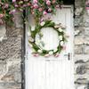 Artificial Tulip Wreath with Vine Base Lifelike Floral Door Wall Hanging Decor for Home Garden Party Fade-Resistant Reusable Spring Home Decoration