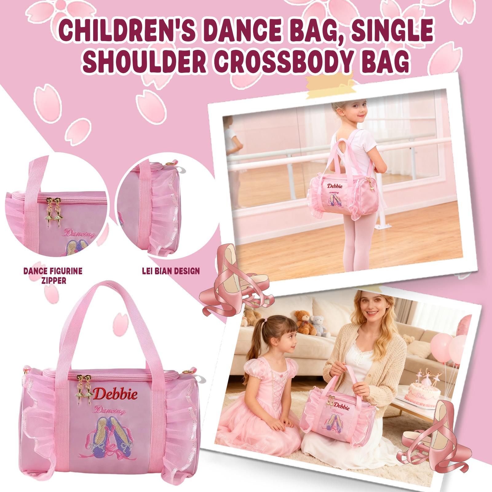 

Персонализированная детская сумка для танцев и балета с вышивкой имени на заказ One Size розовый