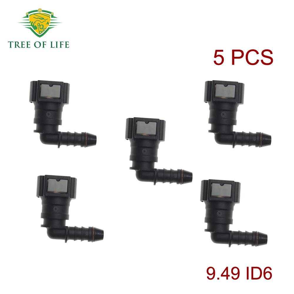 Car Fuel Line Hose Coupler 9.49mm/ID6 Pipe Coupler Quick Disconnect Release Connector Rubber Nylon Oil Hose Fitting Suitable