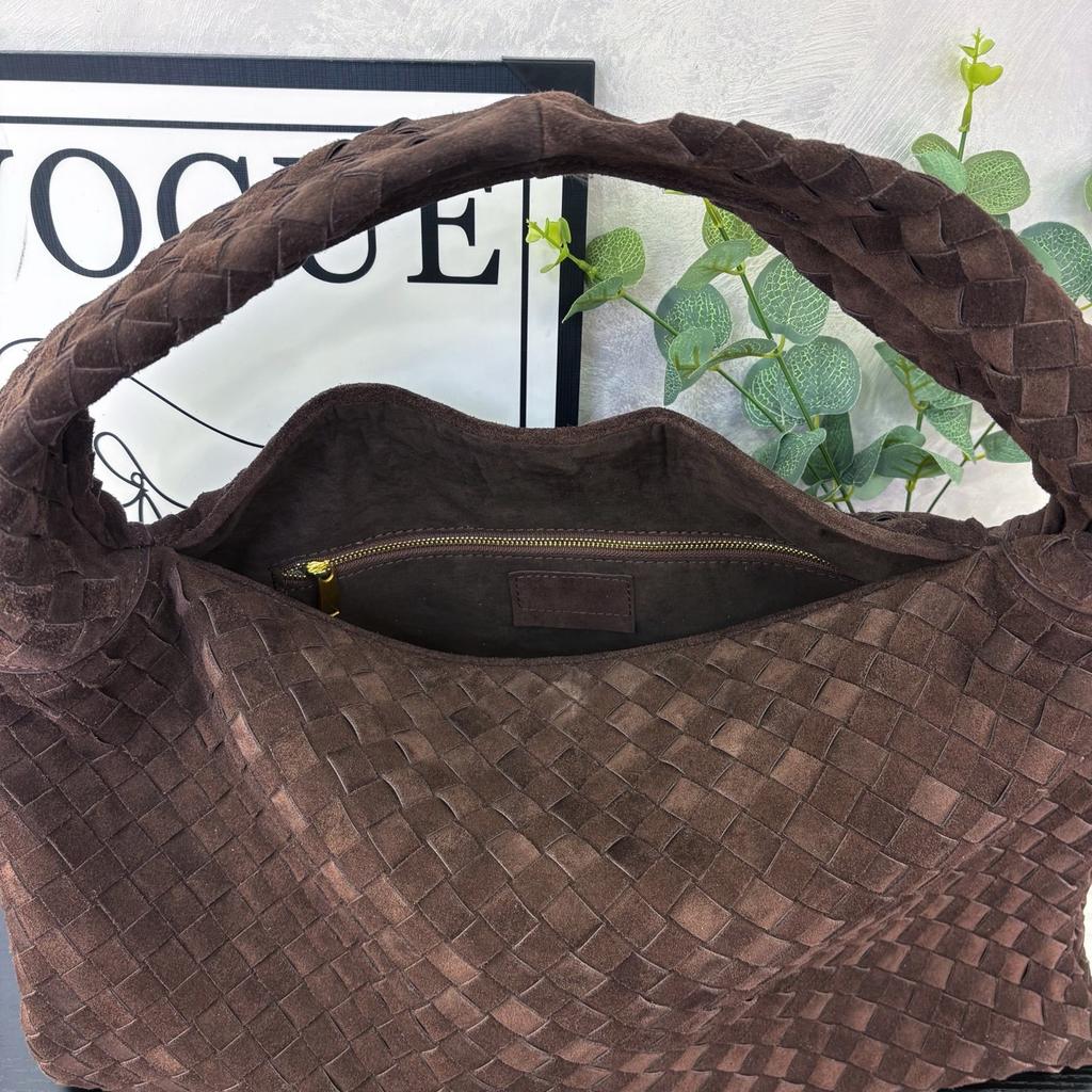 Leather Woven Bag Cross-border New Suede Matte Retro Large-capacity Handbag Lazy Shoulder Armpit Women's Bag