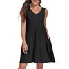 Sleeveless V Neck Tiered Casual Dress for Women Loose Fit Lightweight Summer Dress with Pockets Comfortable Design