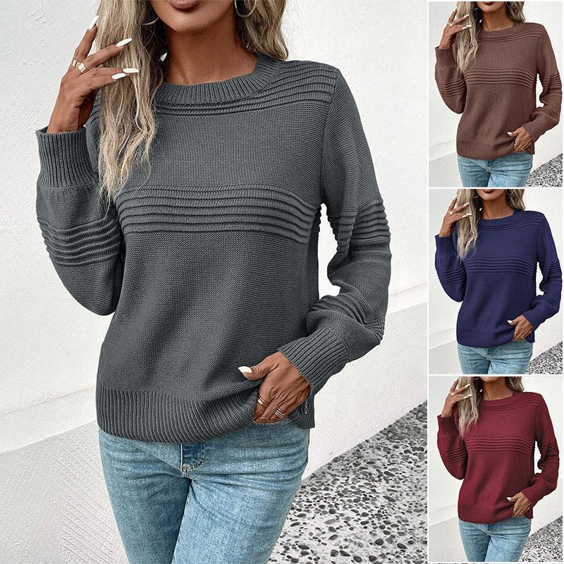 Women S Long Sleeve Multicolor Solid Casual Sweater For Autumn Winter
