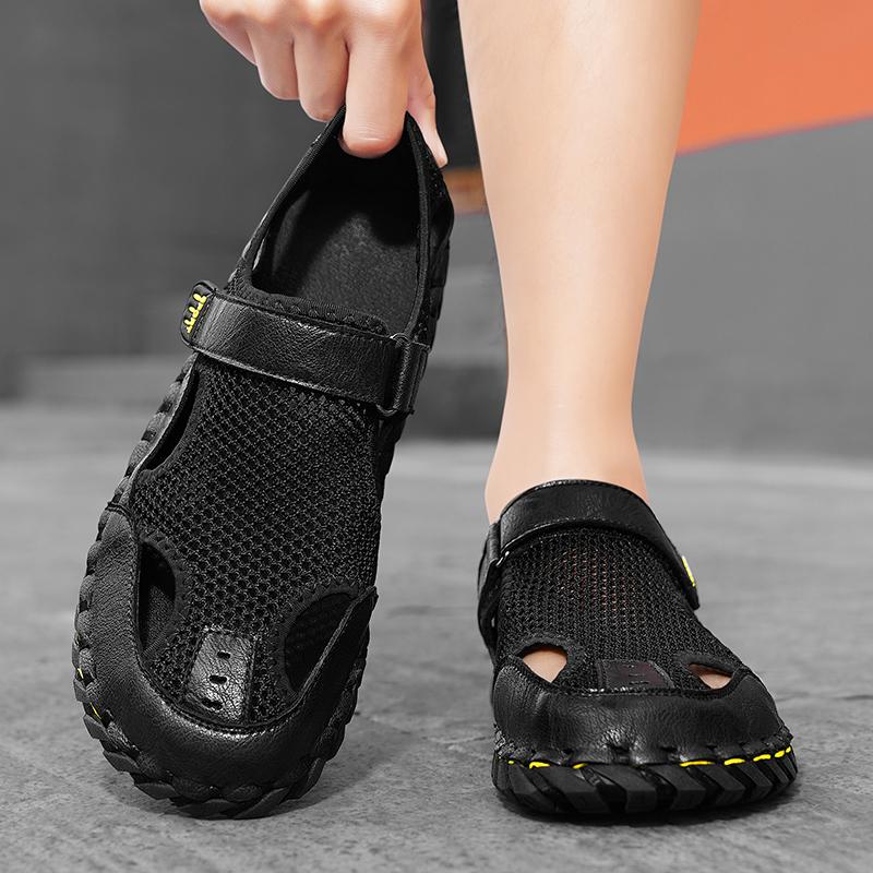 Fashion Men's Luxury Sandals Male Comfortable Walking Shoe All-match Mens Hollow Out Loafers Beach  Male Comfortable Sandals