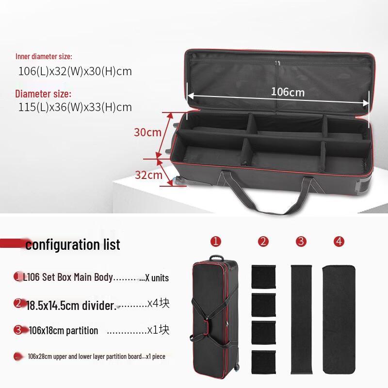 Jinbei Standard Set Case with Double Wheels for Photography Equipment