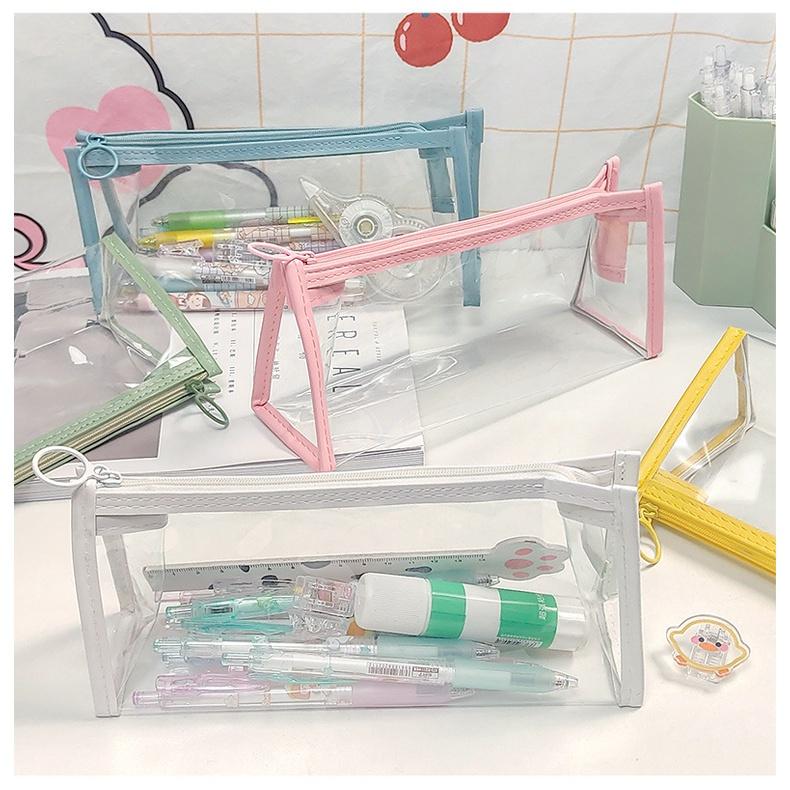 Clear PVC Pen Bag Pencil Case Ins DIY Pattern, Pencil Pouch, Portable Pencil Bag, Pen Case for School & Office