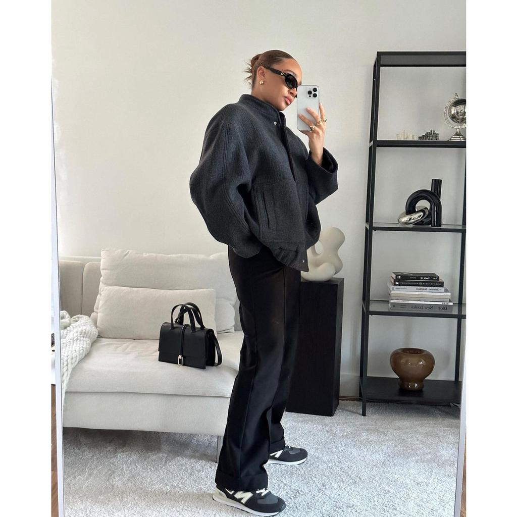 2025 New Women's Casual Color Stand Collar Single Breasted Long Sleeve Coat with Big Pockets Loose Comfortable Outerwear for Europe and America