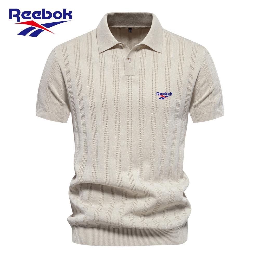 

Reebok 2026 Spring/Summer Embroidery New Men s Woolen Polo Sweater Knitted Shirt Short Sleeve Collar Men s T-shirt Top S
