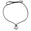 New Korean Fashion Hollow Star Pentagram Flower Pendant Necklace for Women Men Black Rope Chain Choker Y2k Party Jewelry