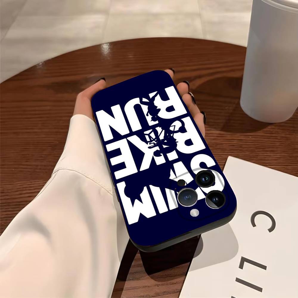 

Triathlon Swim Bike Run Phone Case for iPhone 17,16,15,14,13,12,11,Pro,X,Xs,Max,Plus Shockproof Cover iPhone14