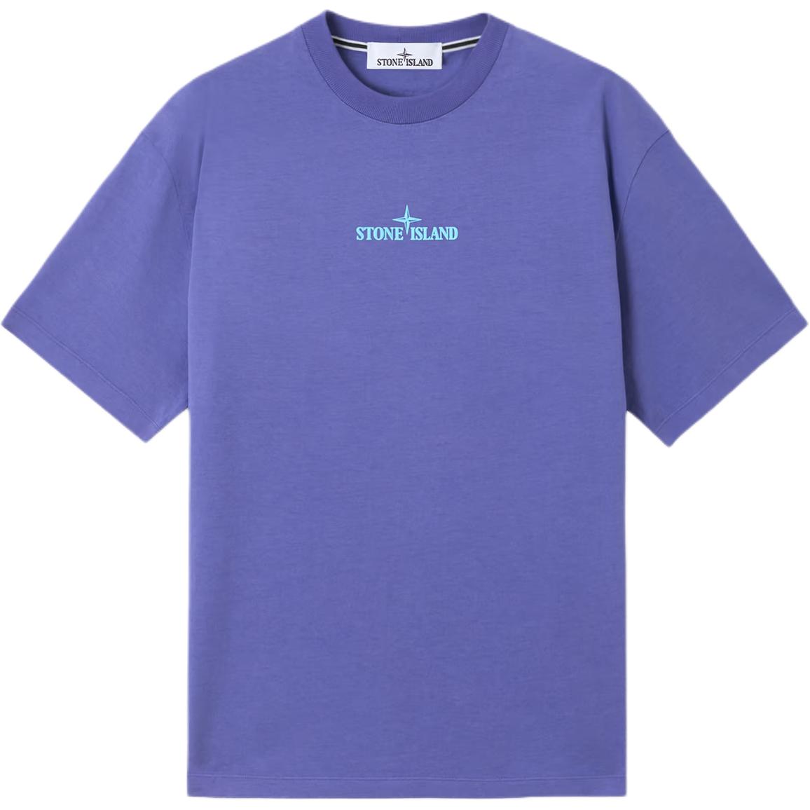 Stone Island Letter Logo Ronde Hals Verlaagde Schouders Korte Mouw T-shirt Heren Tops Lavendel K1S152100016S0089-V0047 M