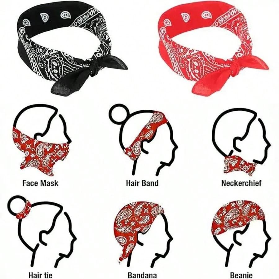 2026 Y2K Girl Square Scarf Women Paisley Hip-Hop Vibe Headband Foulard Hijab Hair Bands Neckerchief Female Head Wraps Bandana