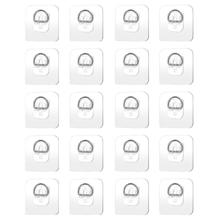 20Pcs Wall Hooks D Shape Hangers With Strong Adhesive Backing For Hanging Decoration Photos Plates Picture