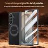 Luxus PU-Lederhülle für Samsung Galaxy Z Fold8 Fold 8 Ultra Drehbarer Magnetischer Ständer Handschlaufe Metall-Linsen-Glas-Bildschirmabdeckung