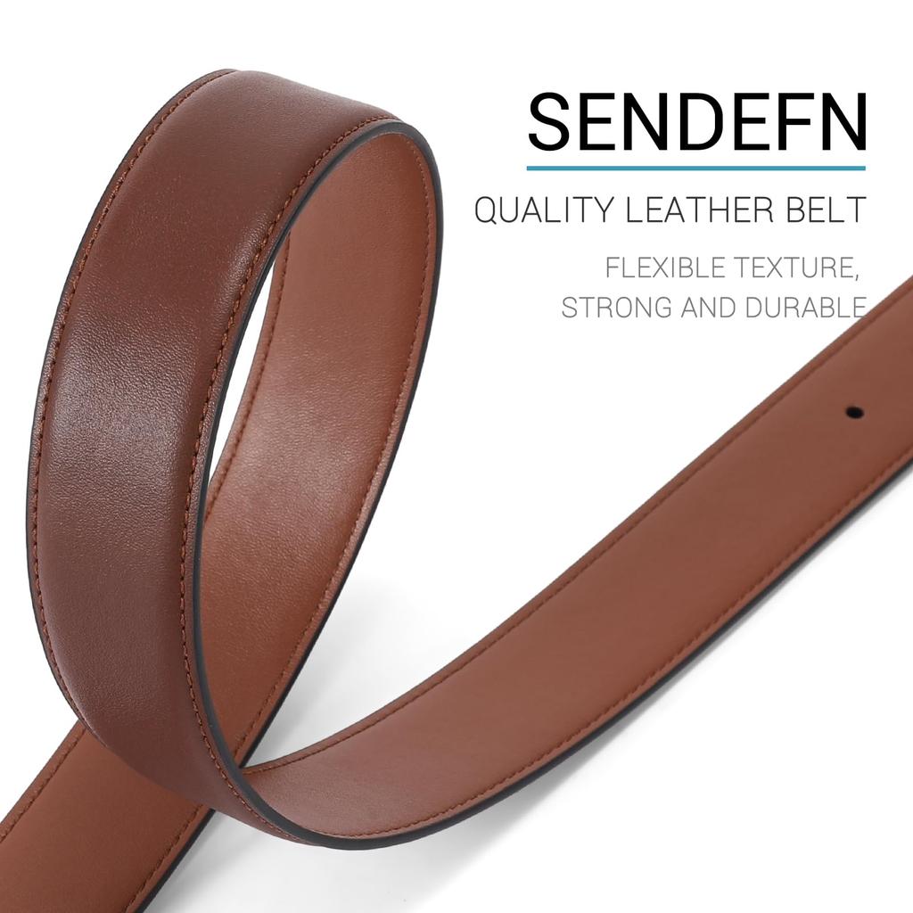 [SENDEFN] Men's Genuine Leather Belt - Suitable for Business, Hiking, Work, Sports, and Casual Wear - Gift Idea - Adjustable Size