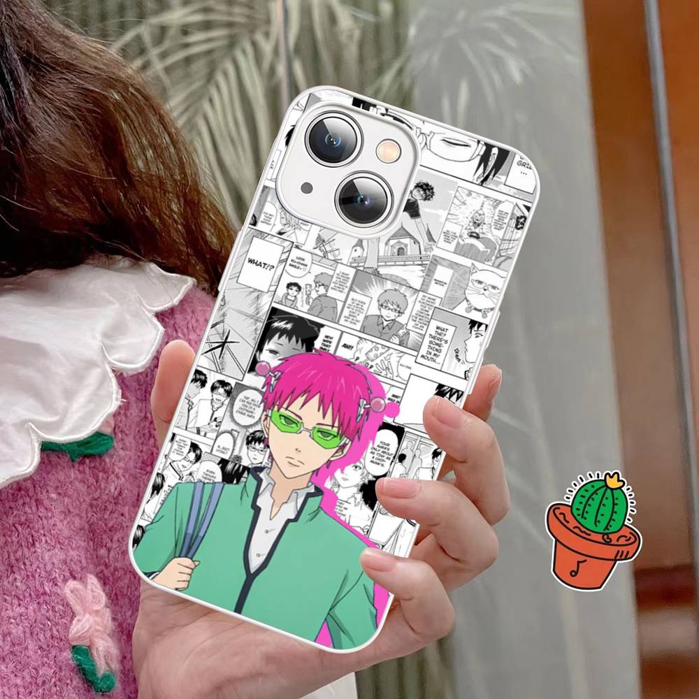 Anime Saiki Kusuo Tempered Glass For Iphone 14 13 12 11 Pro Mini XS MAX 14Plus X XS XR Cover
