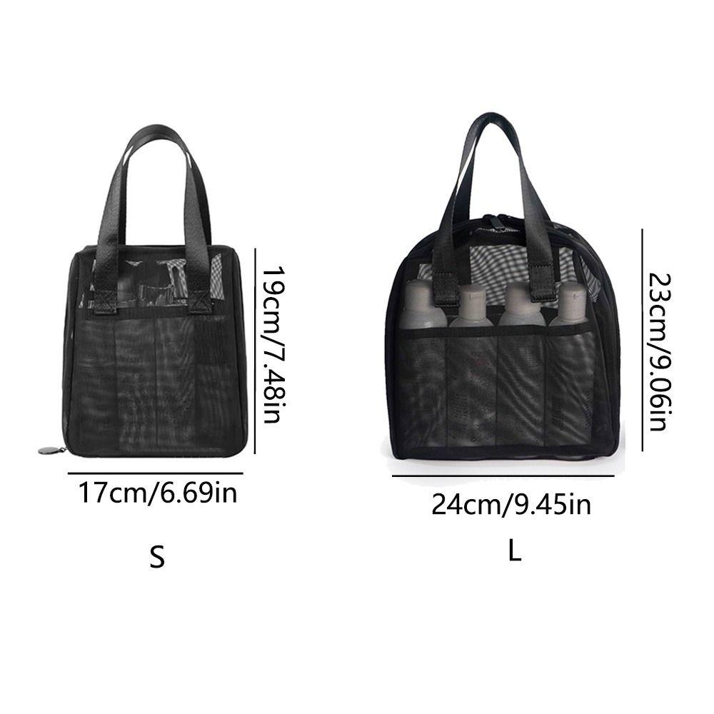 Large Capacity Mesh Shower Bag Comfortable Handle Foldable Mesh Tote Outdoor