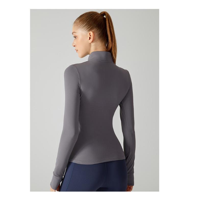 Damen Herbst- und Winter-Gepolsterte Yoga-Bekleidung Langarm-Top