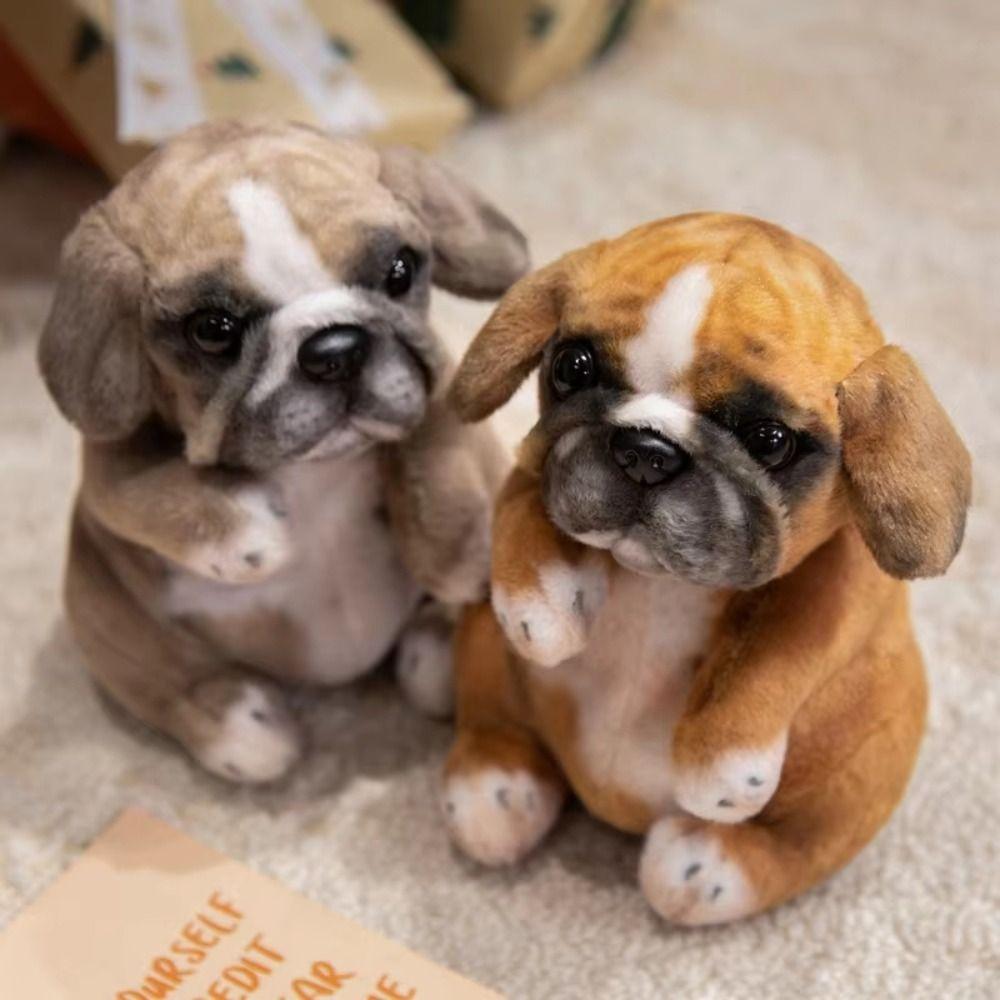 Simulation Puppy Plush Toys Cute Fluffy Plush Dog Doll Lovely Stuffed Poodle Pug Birthday Gift