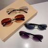 New Retro Fashionable Frameless Cat Eye Sunglasses Women Vintage Fashion Sun Glasses Popular Punk Sexy Ladies Outdoor Travel