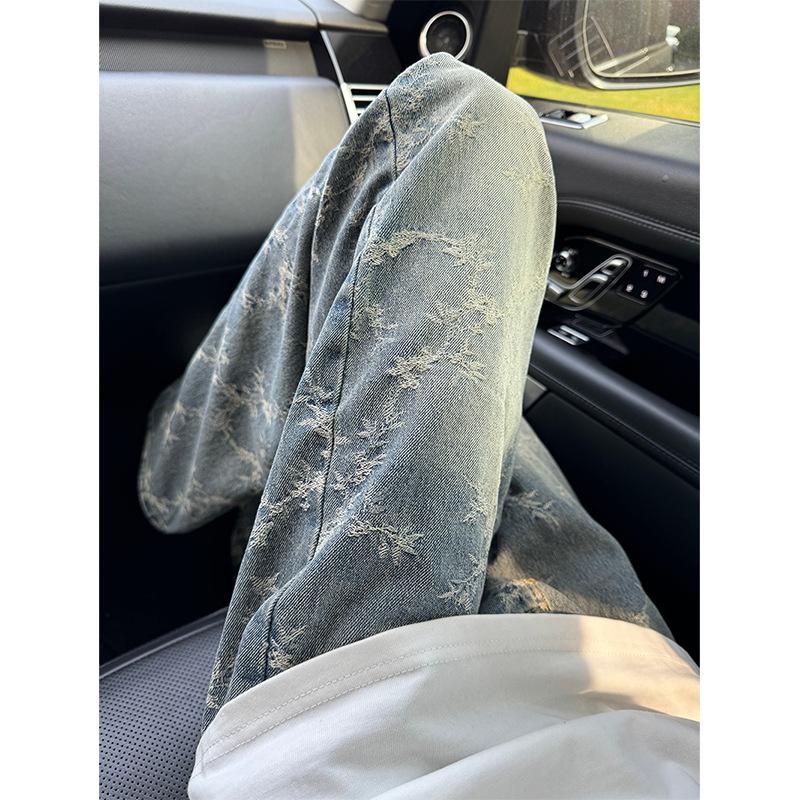 Джинсы-карго клеш JYL мужские камуфляжные весенние американские модные свободные в пол джинсовые S янтарь