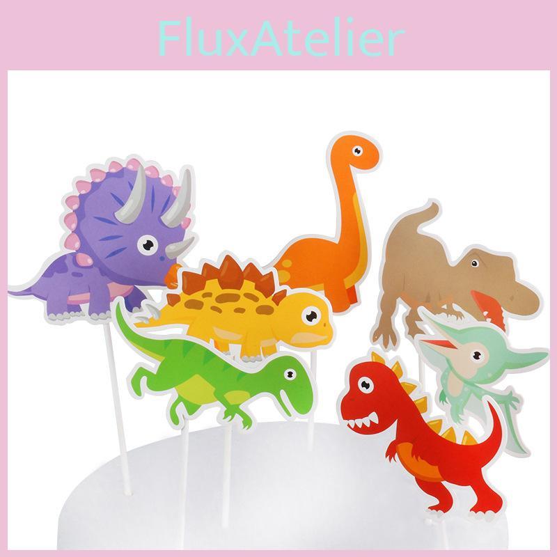 Cake Themed Dinosaur Accessory Paper Flag Plugin Set Birthday Party Decoration