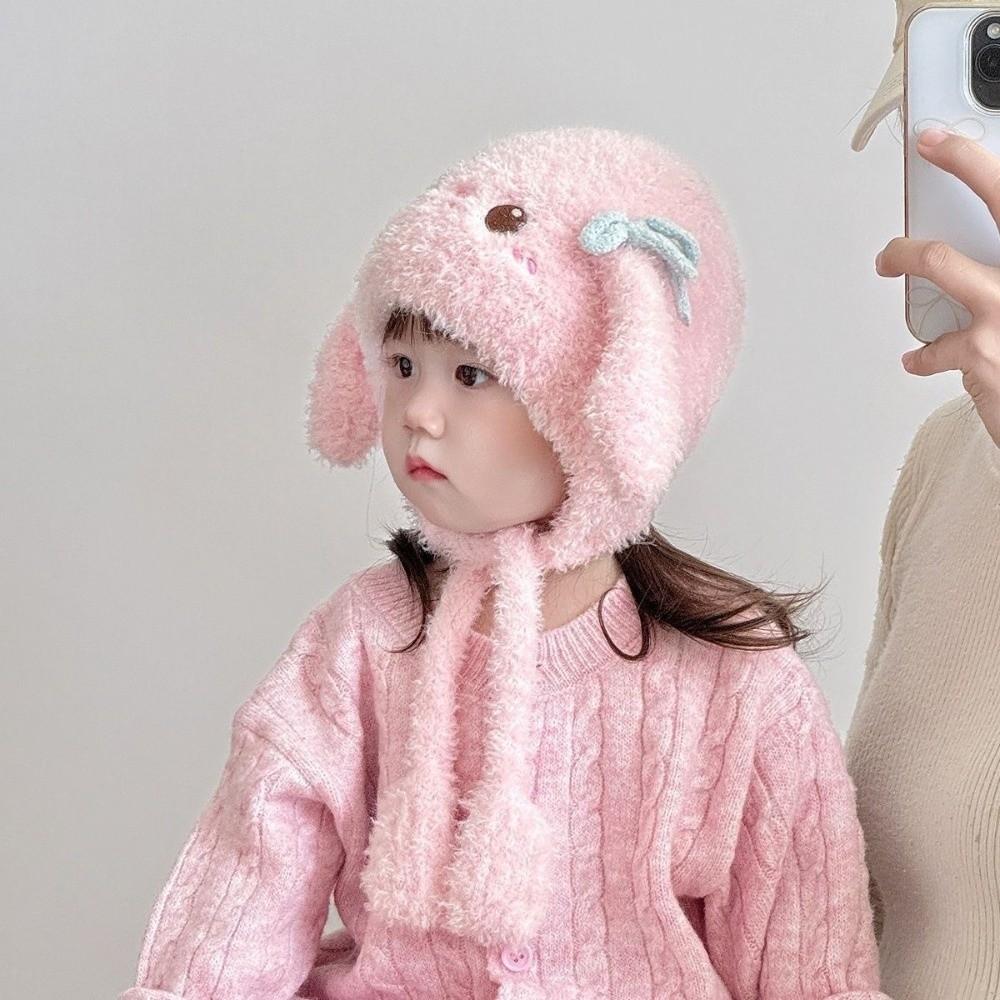 Windproof Long-eared Rabbit Kid's Hat Toddler Caps Ear Protection Hat Beanie Hat  for Boys Girls