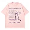 Unisex Schrodinger's Cat Graphic T-shirt Funny Science Physics Print Oversized Streetwear Short Sleeve Top