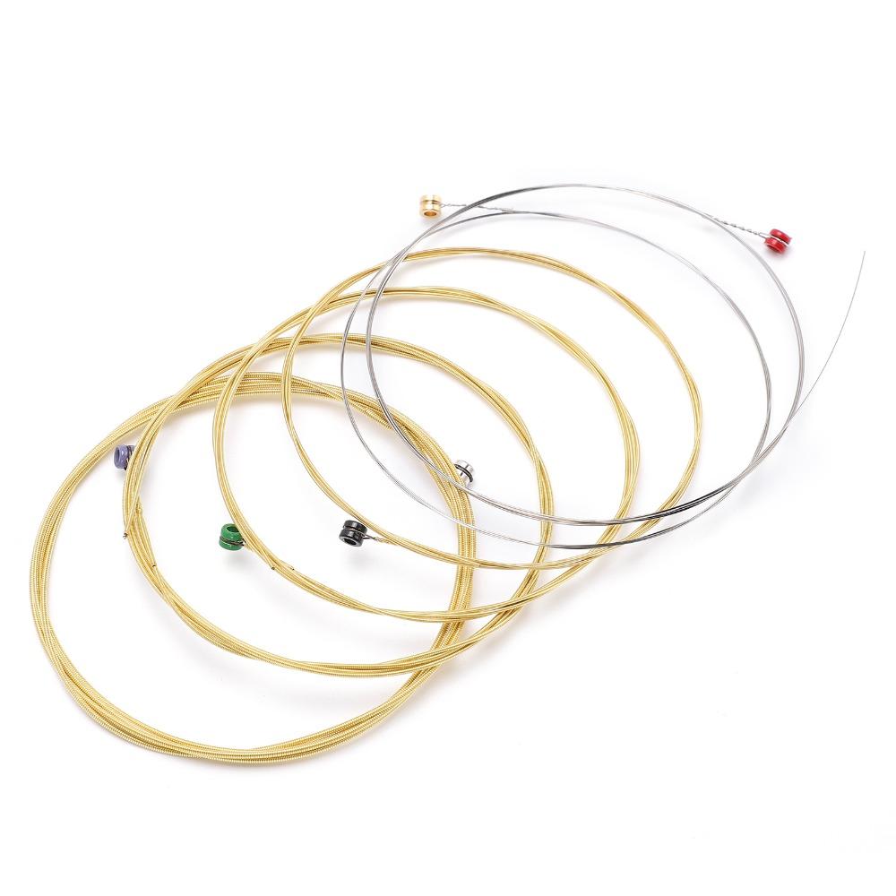 2Sets Golden And Silver Acoustic Guitar Strings Brass Material Guitar Strings For Acoustic Guitar