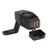 36W Motorcycle Dual USB Charger Handlebar QC3.0 Fast Charging Waterproof 12V Phone Socket Adapter With Voltmeter Display Accessories