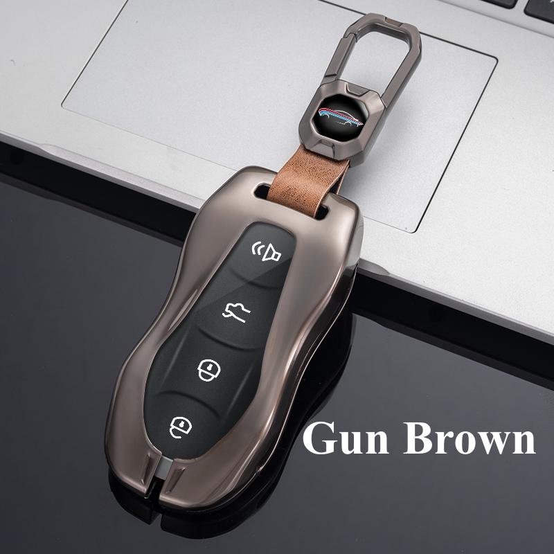 Alloy Leather Car Remote Key Case Cover for Geely Azkarra Tugella FY11 2019 2020 Atlas Pro New Emgrand GS X6 SUV EC7 Styling