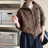 Autumn and Winter Loose Soft Waxy Maillard Short Turtleneck Zipper Sweater Cardigan Women's Twist Knitted Women's Jacket