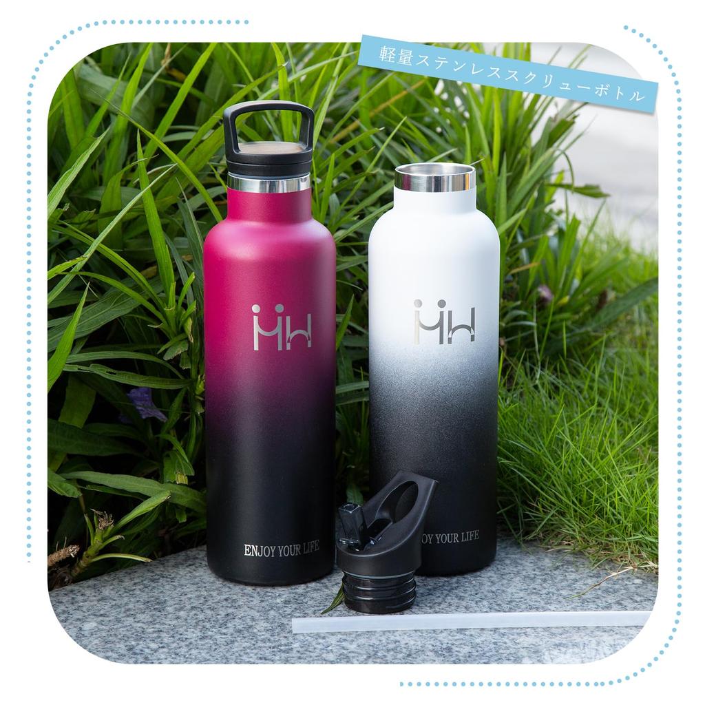 Garrafa de água YANGYAO 750ml com vácuo de aço inoxidável térmico frio esportes direto compatível com fácil para fácil para menos pó boca larga ferrugem sem vazamento