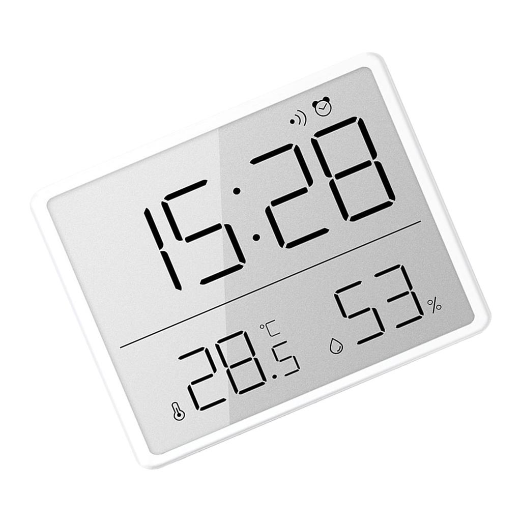 Digital Alarm Clock LCD Screen Temperature Humidity Time Display Electronic Clock for Home Bedroom  
