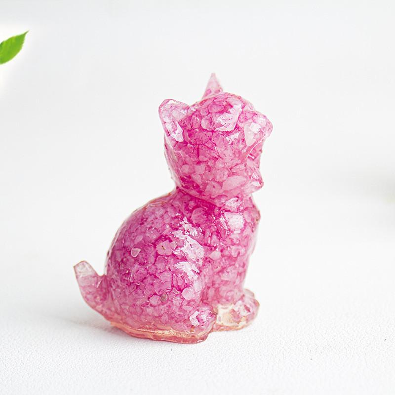 Crystal Resin Animal Decor Hatching Cat Office Home Tabletop Ornament For Gift Decor