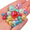 20-100pcs Jelly Color Acrylic Beads Plated Color Round Loose Spacer Beads For Jewelry Making DIY Bracelet Necklace Accessories
