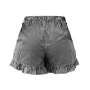 Women's Elastic Waist Striped Shorts with Ruffle Hem Lightweight Relaxed Fit Comfortable Lounge Bottoms