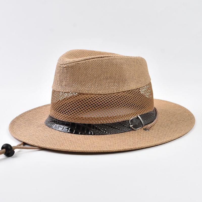 Summer Casual Hollowing Out Straw Hats Panama Trilby Jazz Hat Outdoor Sun Protection Beach Hat Fishing Climbing Cap