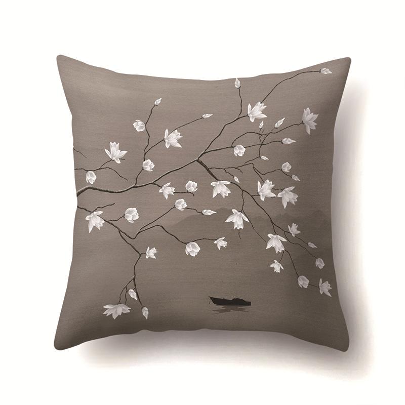 Geometric Branch Sofa Pillowcase Single-sided Office Cushion Cover Living Room Pillowcase Cycling Waist Pillowcase