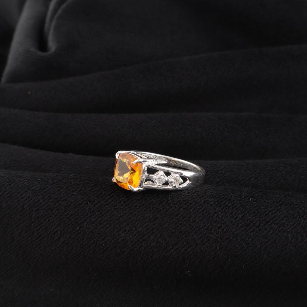 Citrine Gemstone 925 Sterling Silver Wedding Ring Designer Jewelry For Women CZR-15-1