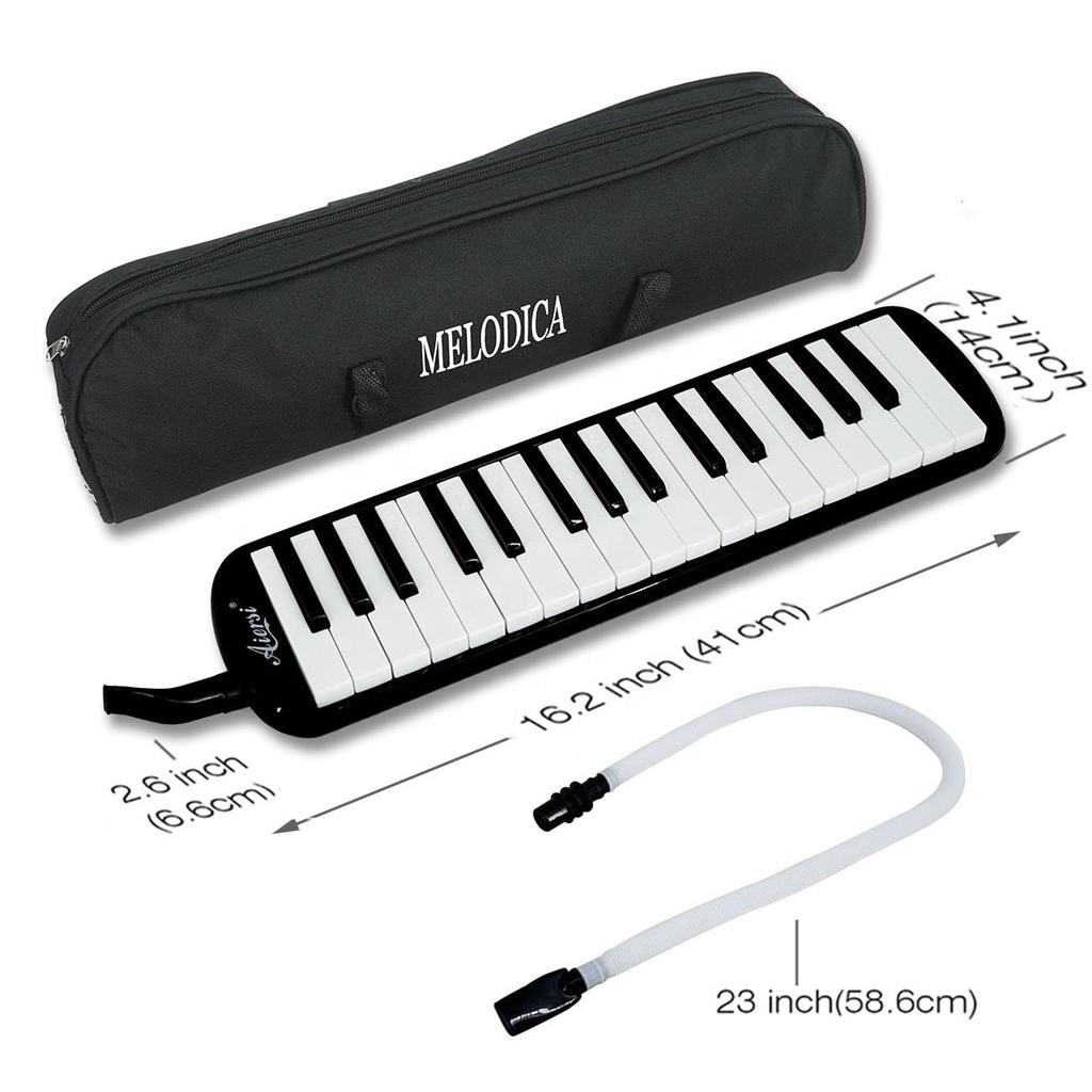Aiersi for and Includes Soft Tabletop and Standing Pipe ME-32AD 32-Key Melodica, Plastic, Beginners, Children, Students, Case, Hose,