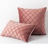 Pack of 2 Velvet Plaid Throw Pillows Sofa Decorative Pillow Covers Soft Solid Cushion Case for Bedroom Car Outdoors