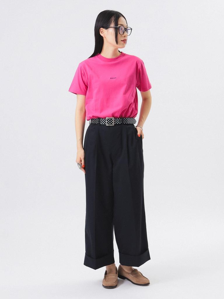 Beams Boy S/S TEE Boy Embroidery Crew Short Sleeve T-Shirt Women's FUCHSIA 2