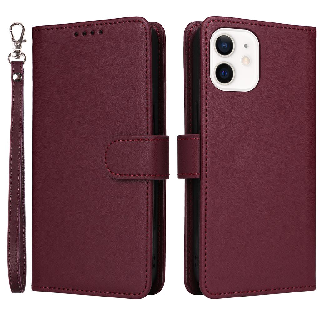 For iPhone 12 mini Magnetic Case BETOPNICE Detachable PU Leather Phone Cover with Strap